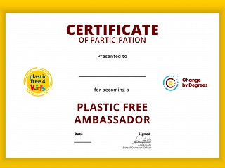 Plastic Free Ambassador Certificate